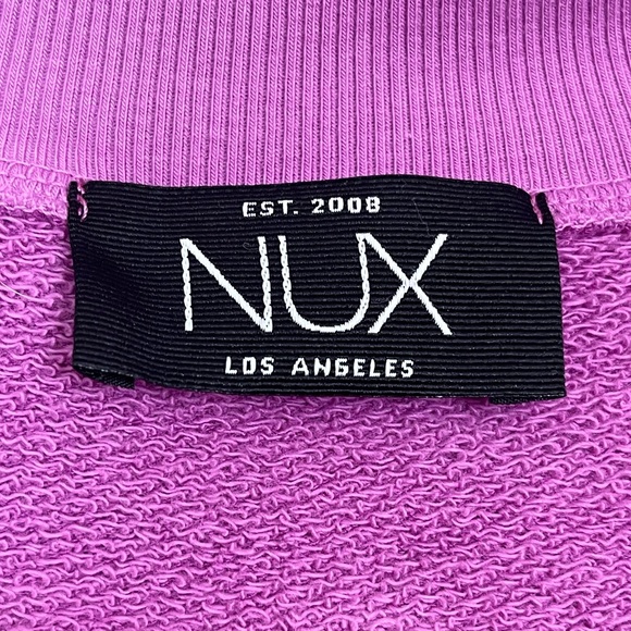 Nux LA Sleek Pullover Women’s 1/2 Button Snap Stretch Crop Sweatshirt Size Small - Picture 10 of 15
